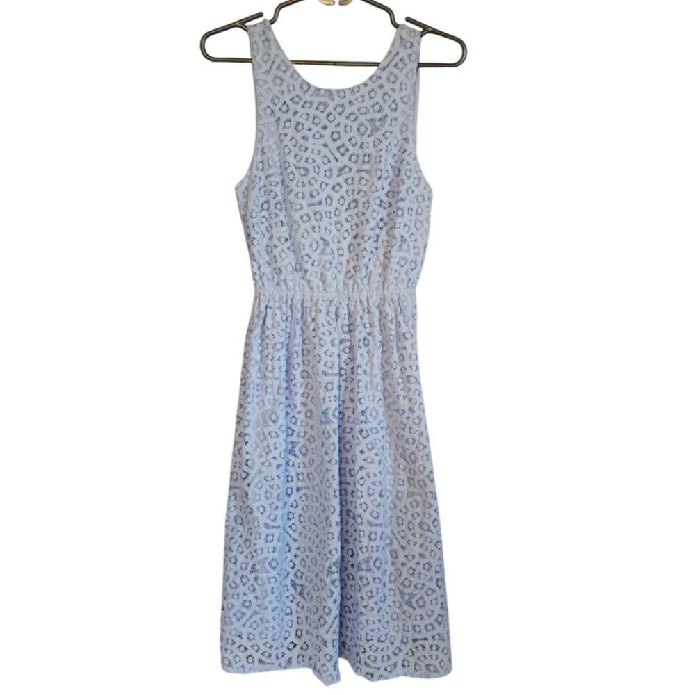 Alya Light Blue Lace Lined Strapless Dress